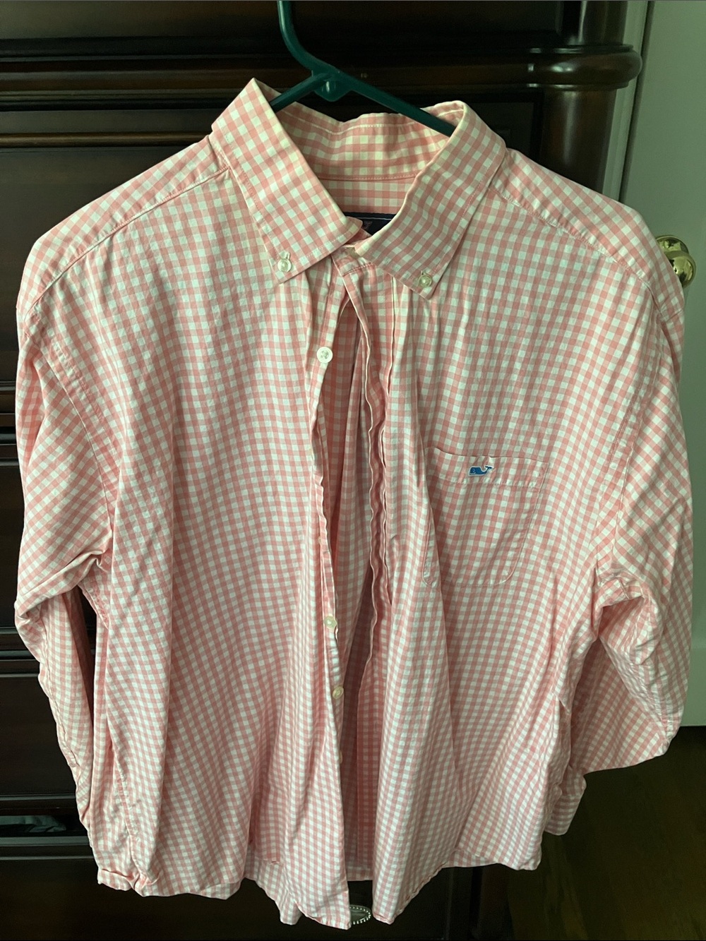 Vineyard Vines Pink and White Gingham Button-Down Shirt